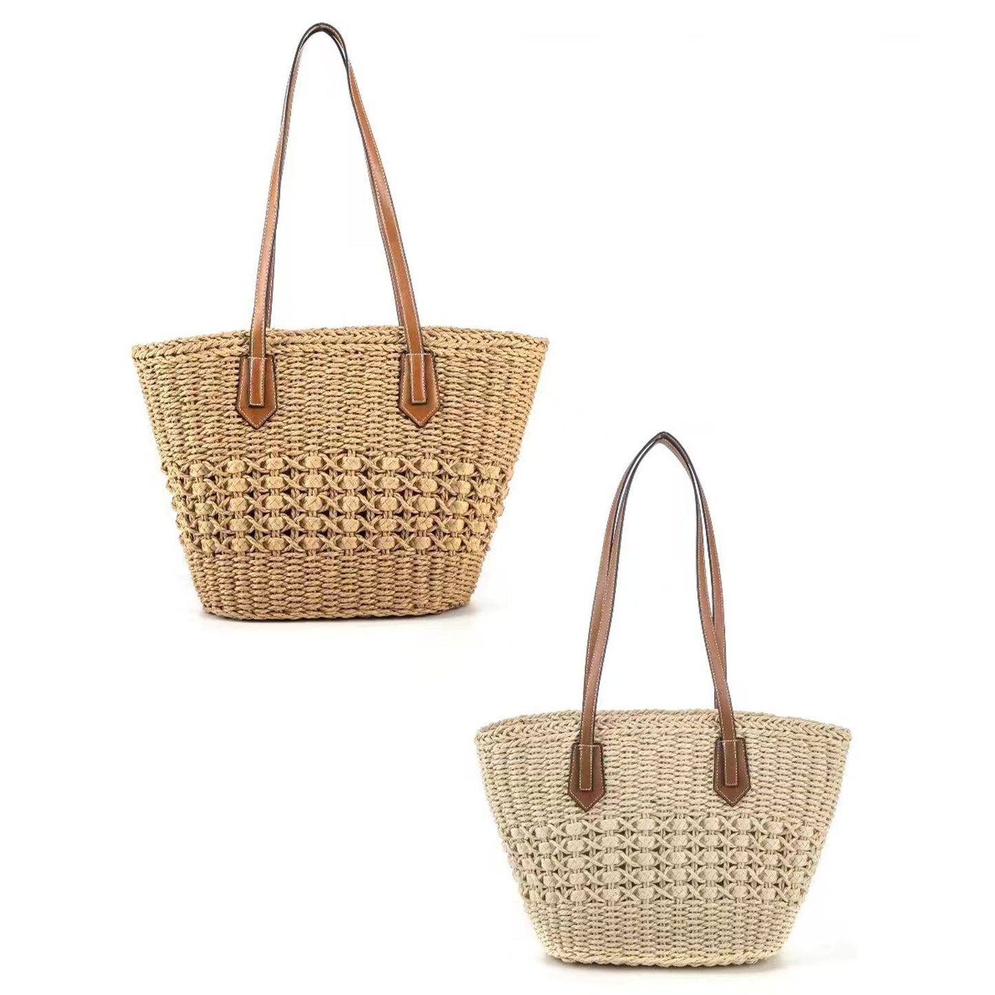 Rattan Beach Tote Shoulder Bag BG4225-6. (1pc)