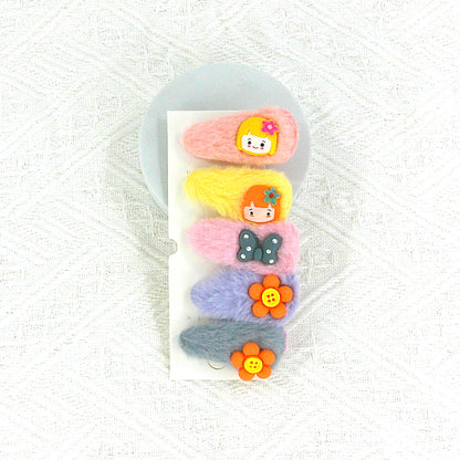 Kids Cute Cartoon Pom Pom Hair Clips BH4229-3 (12PC)