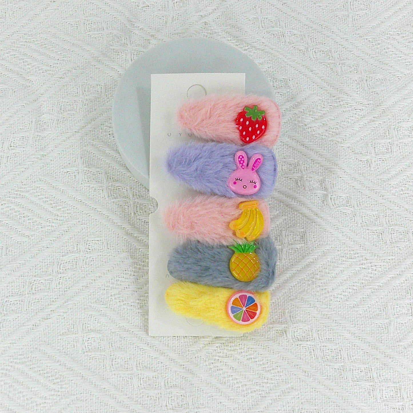 Kids Cute Cartoon Pom Pom Hair Clips BH4229-3 (12PC)