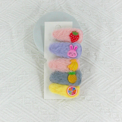 Kids Cute Cartoon Pom Pom Hair Clips BH4229-3 (12PC)