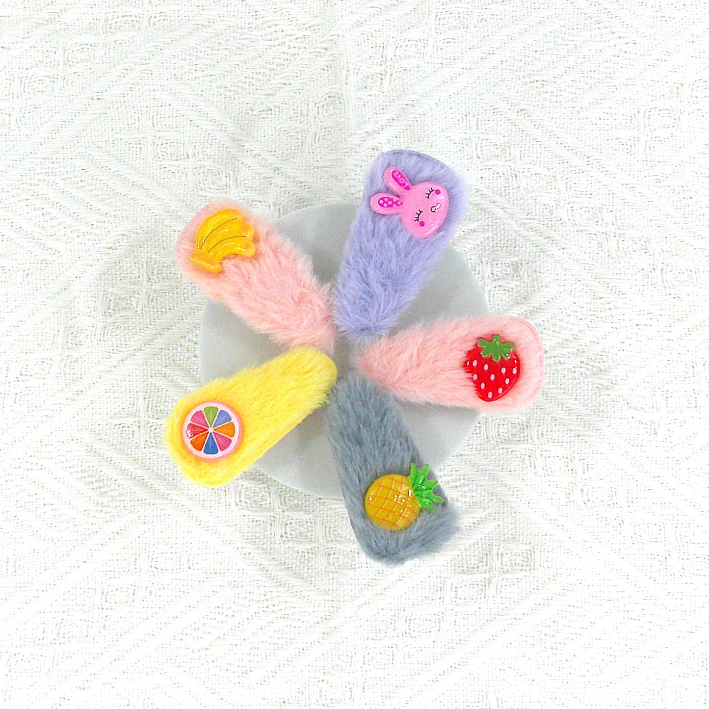 Kids Cute Cartoon Pom Pom Hair Clips BH4229-3 (12PC)