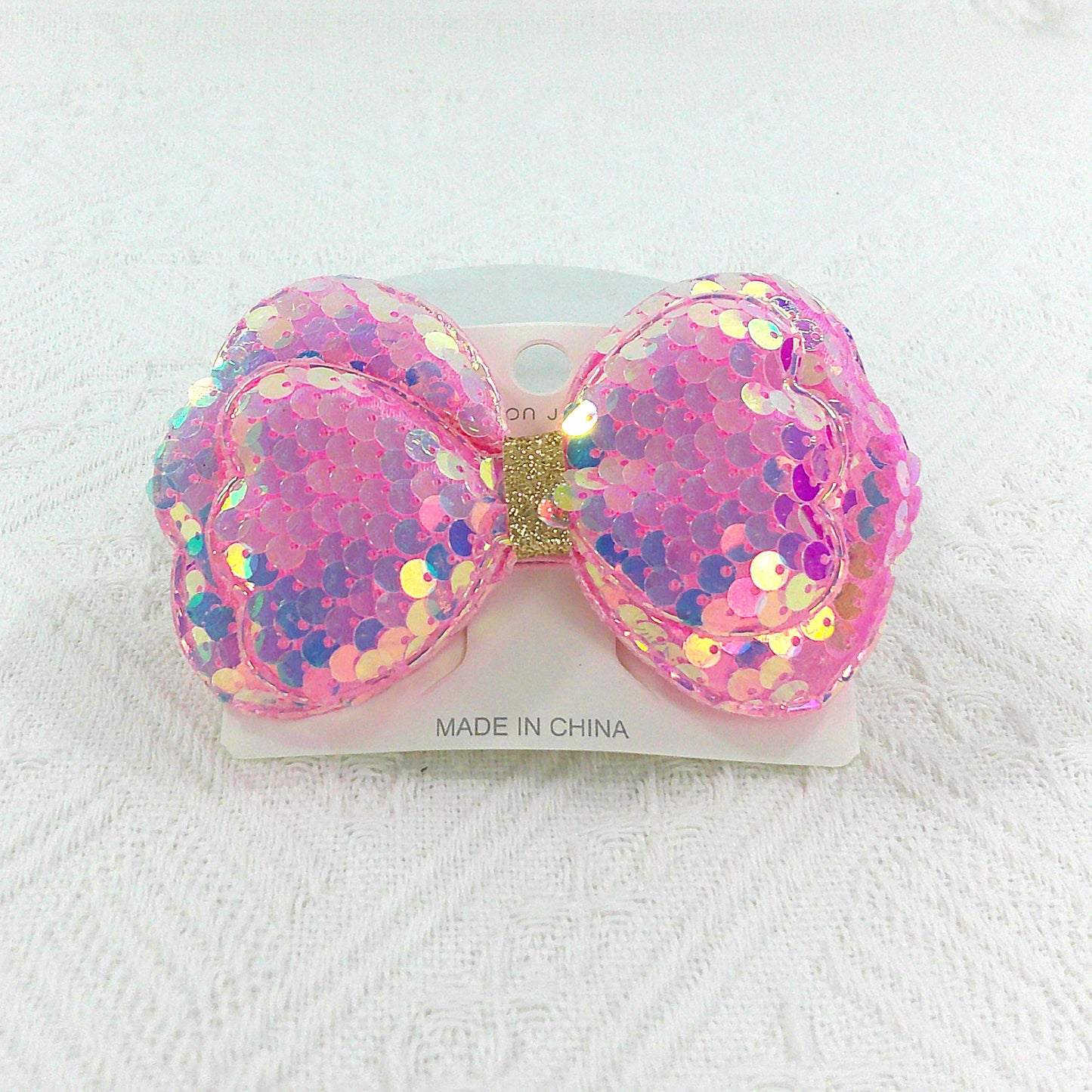 Kids Sequin Bow Hair Clip BH4229MIX (12PC)