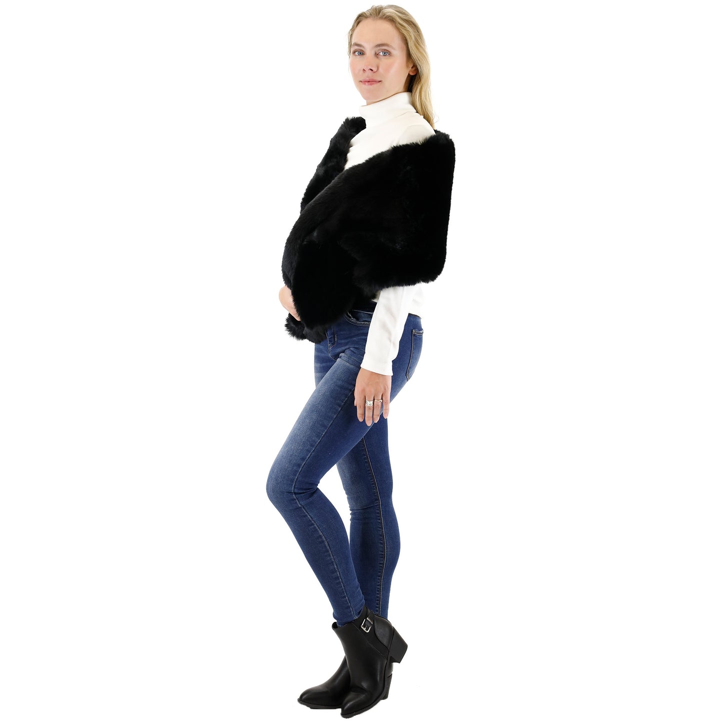MINK FUR SHAWL WIDE P3735 (3PC)