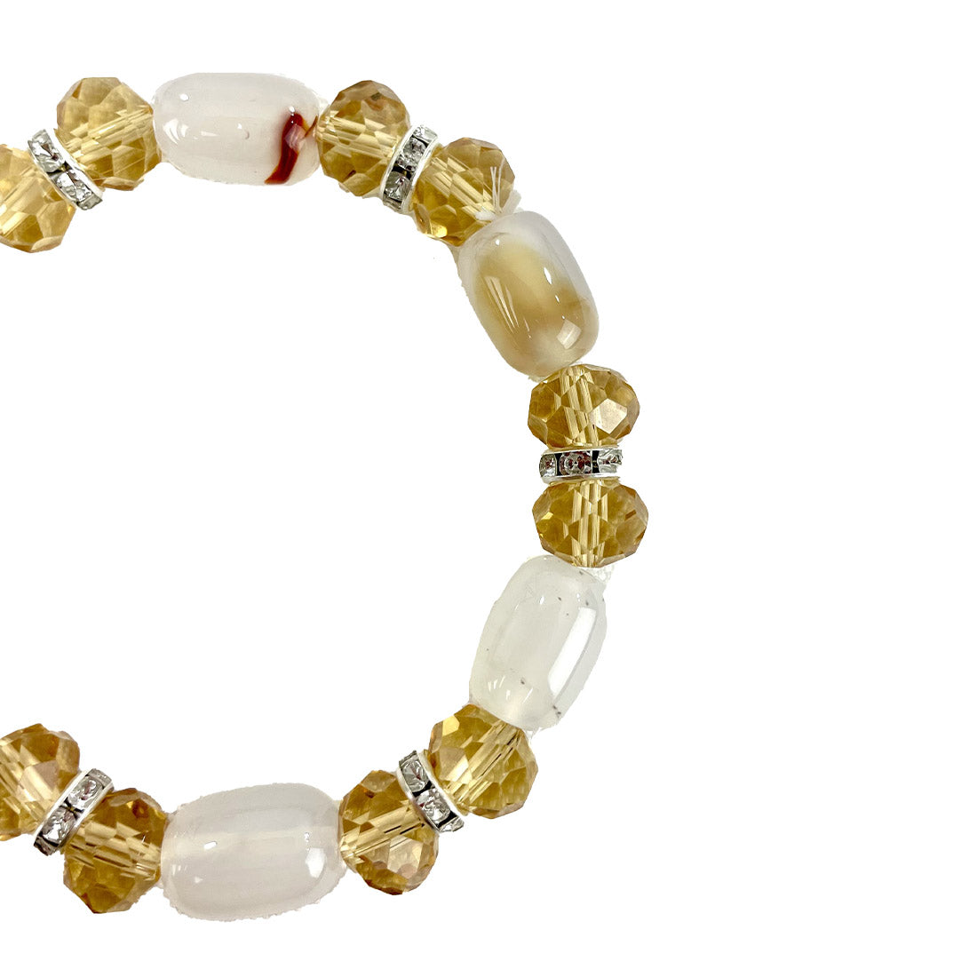 Natural Stone N Rhinestone Bracelet CBR3719-7 (12PC)