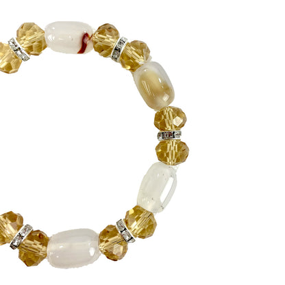 Natural Stone N Rhinestone Bracelet CBR3719-7 (12PC)