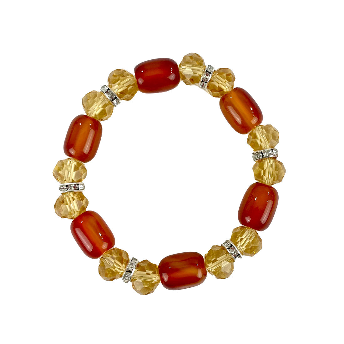 Natural Stone N Rhinestone Bracelet CBR3719-7 (12PC)