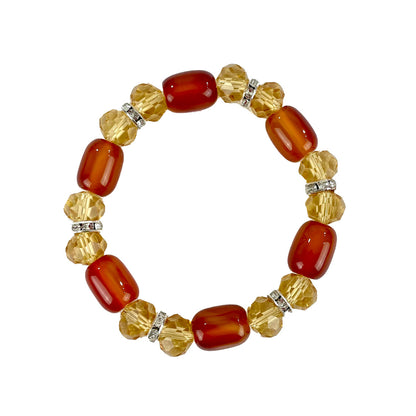 Natural Stone N Rhinestone Bracelet CBR3719-7 (12PC)