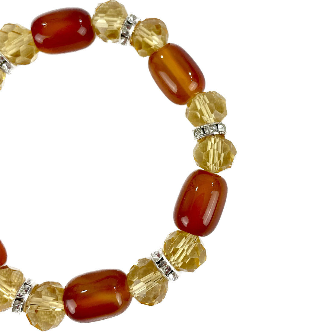 Natural Stone N Rhinestone Bracelet CBR3719-7 (12PC)