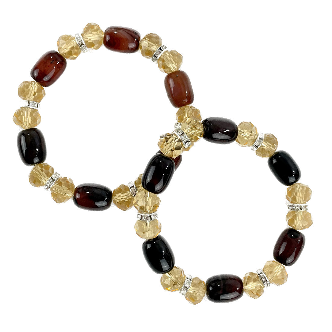 Natural Stone N Rhinestone Bracelet CBR3719-7 (12PC)