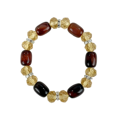 Natural Stone N Rhinestone Bracelet CBR3719-7 (12PC)