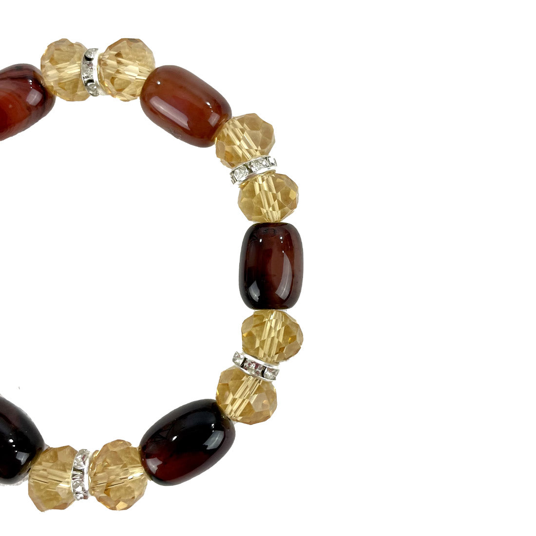 Natural Stone N Rhinestone Bracelet CBR3719-7 (12PC)