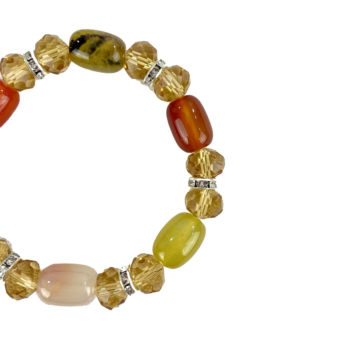 Natural Stone N Rhinestone Bracelet CBR3719-7 (12PC)