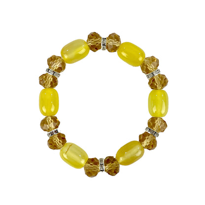 Natural Stone N Rhinestone Bracelet CBR3719-8 (12PC)