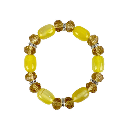 Natural Stone N Rhinestone Bracelet CBR3719-8 (12PC)