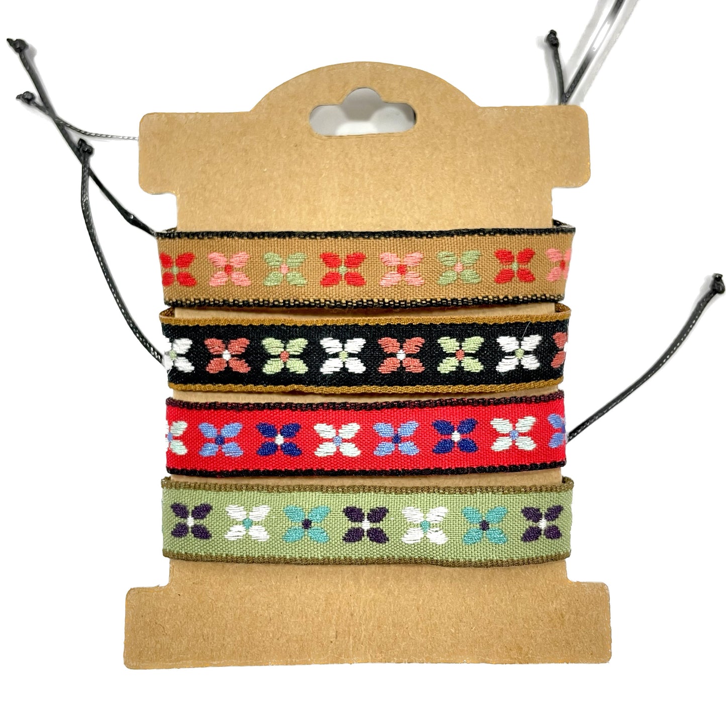 Thread Woven Flower Pattern Bracelet BR2826-40 (12PC)