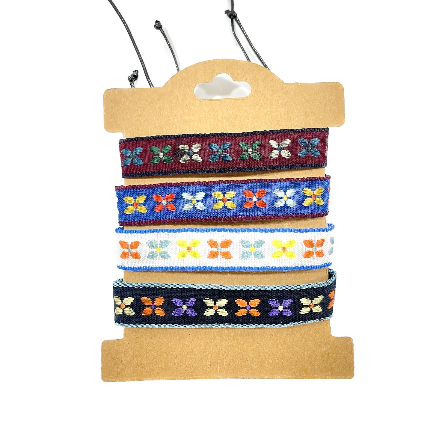 Thread Woven Flower Pattern Bracelet BR2826-40 (12PC)