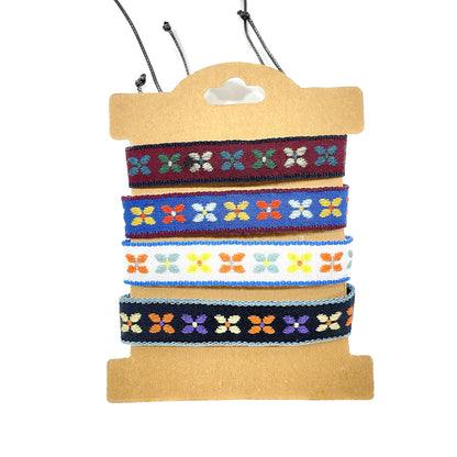 Thread Woven Flower Pattern Bracelet BR2826-40 (12PC)