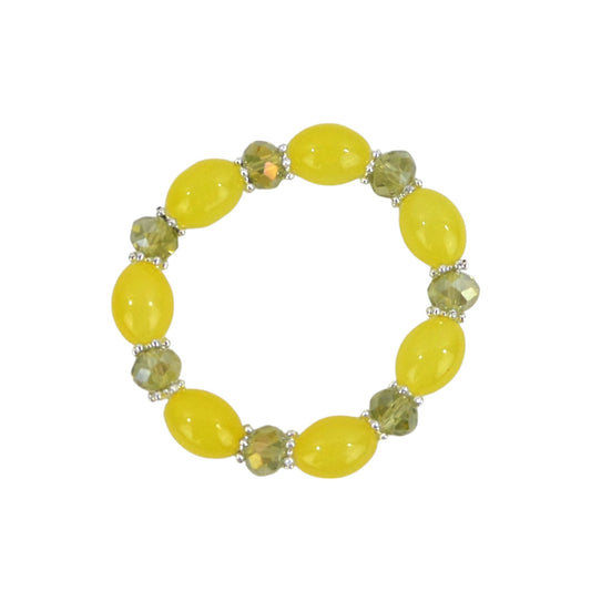 Natural Stone Bracelet CBR3719-9YE (12PC)