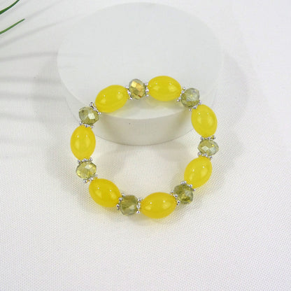 Natural Stone Bracelet CBR3719-9YE (12PC)