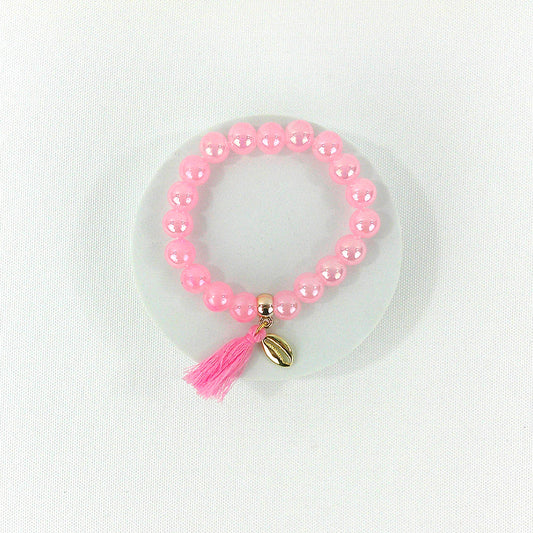 Bead Ball Shell Charm Bracelet BR3723-10 (12PC)