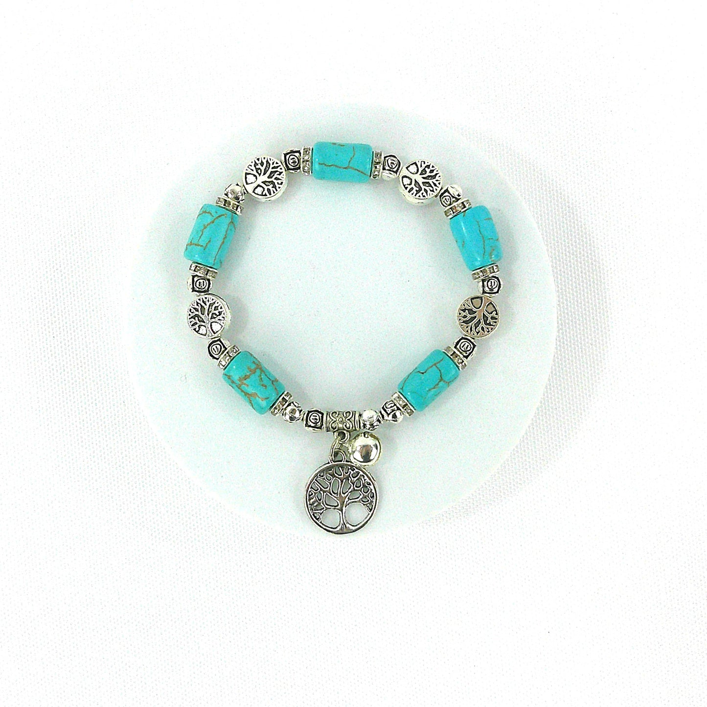 Turquoise the Tree of Life Charm Bracelet BR3723-16 (12PC)