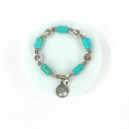 Turquoise the Tree of Life Charm Bracelet BR3723-16 (12PC)