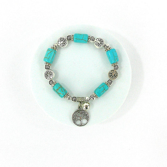 Turquoise the Tree of Life Charm Bracelet BR3723-16 (12PC)
