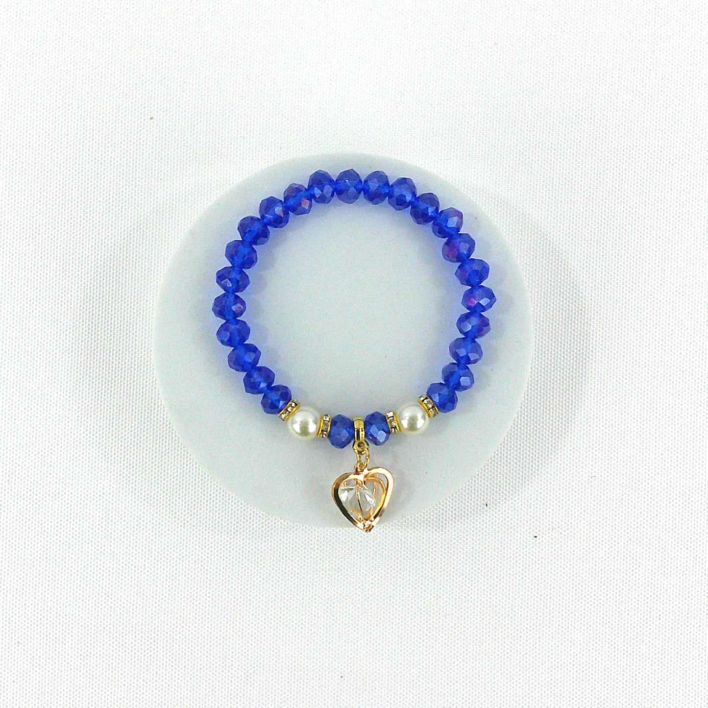 Bead Heart Charm Bracelet BR3723-4 (12PC)