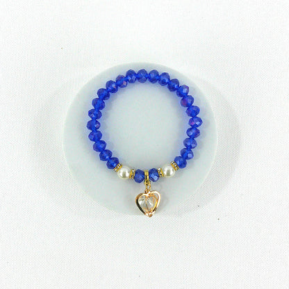 Bead Heart Charm Bracelet BR3723-4 (12PC)