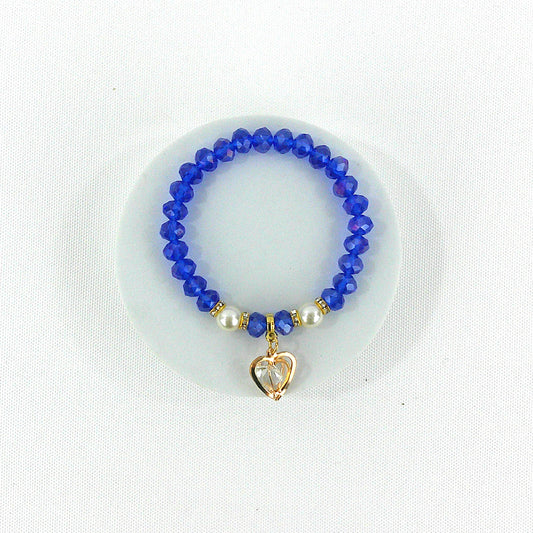 Bead Heart Charm Bracelet BR3723-4 (12PC)