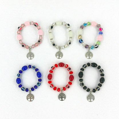 Natural Stone the Tree of Life Charm Bracelet BR3723-8 (12PC)