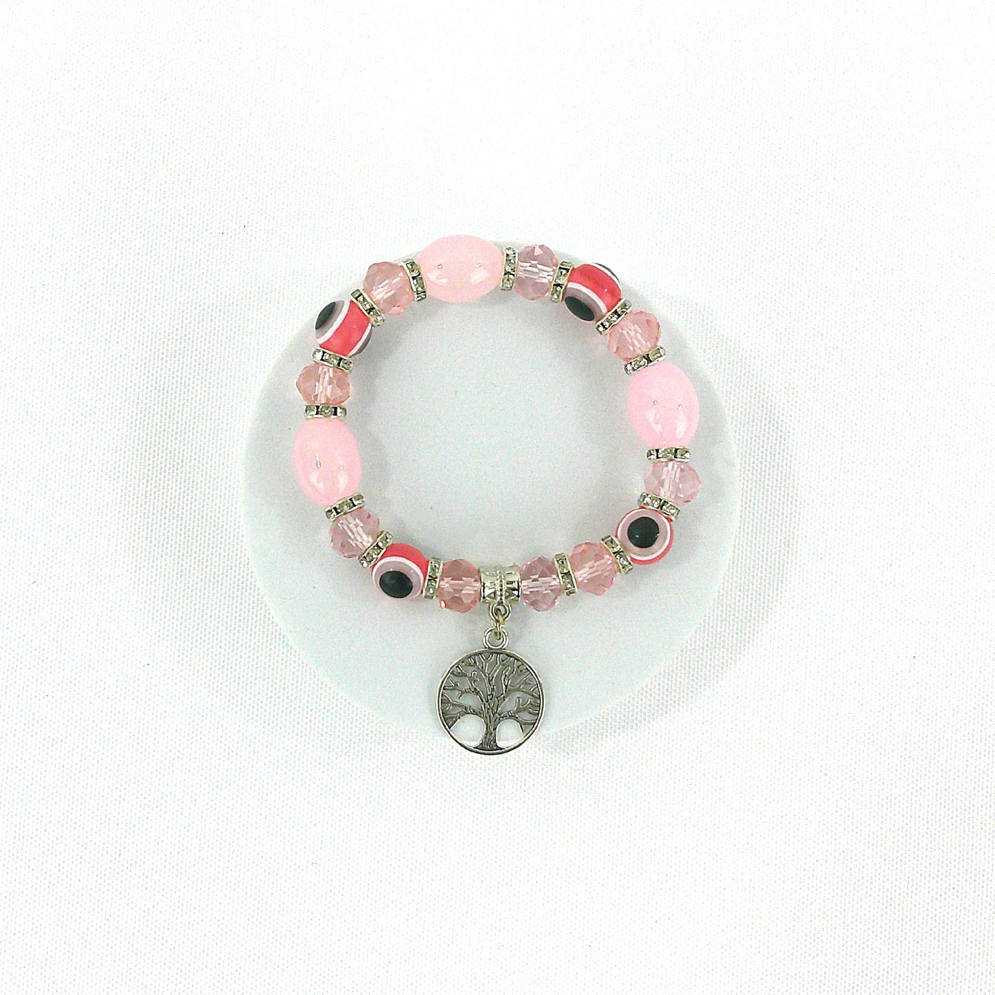 Natural Stone the Tree of Life Charm Bracelet BR3723-8 (12PC)