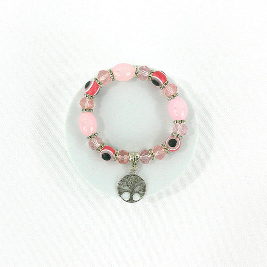 Natural Stone the Tree of Life Charm Bracelet BR3723-8 (12PC)