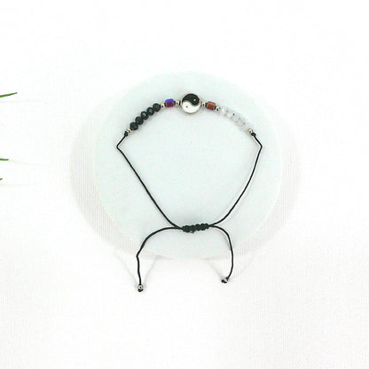 Bead Yin Yang Charm Adjustable Bracelet BR3724-11 (12PC)