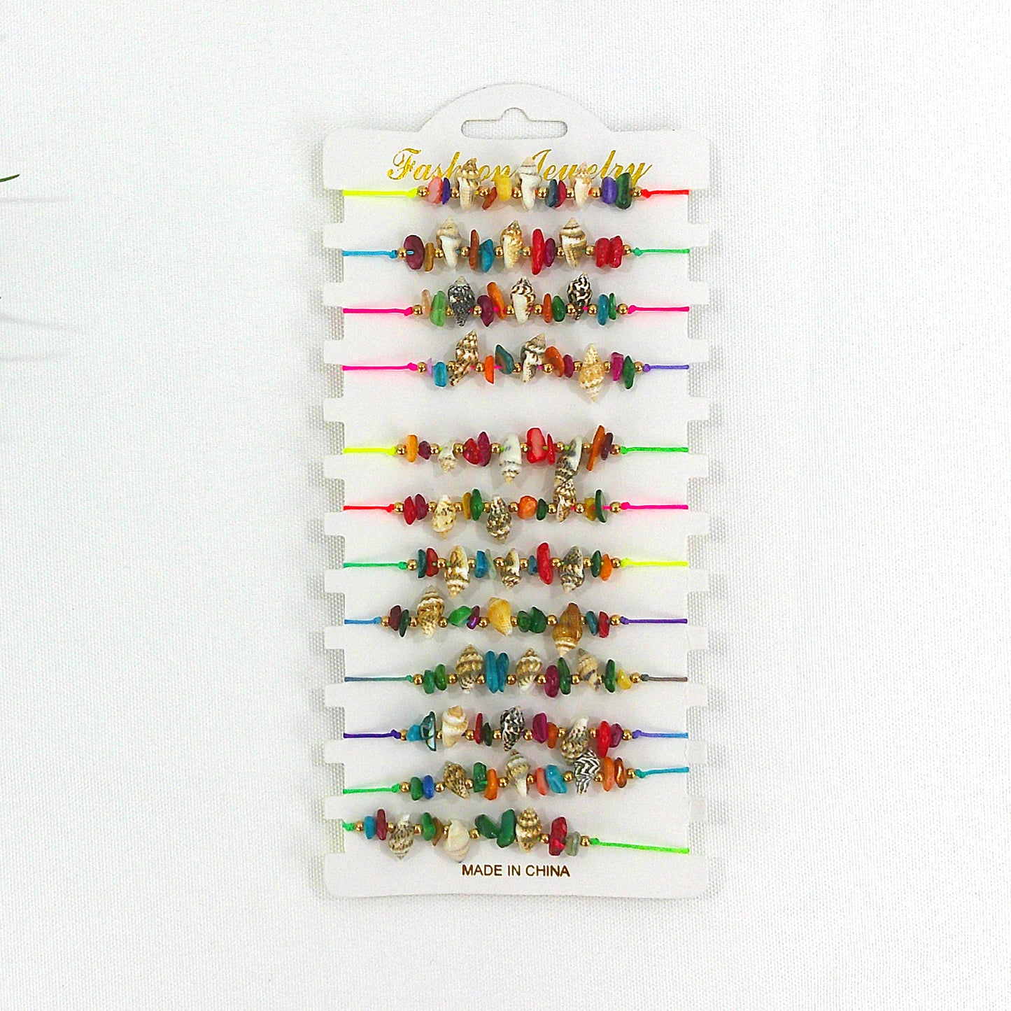 Turban Shell Adjustable Bracelet BR3724-17 (12PC)