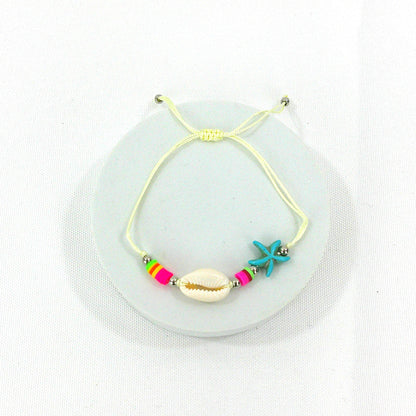 Bead Shell Starfish Adjustable Bracelet BR3724-21 (12PC)