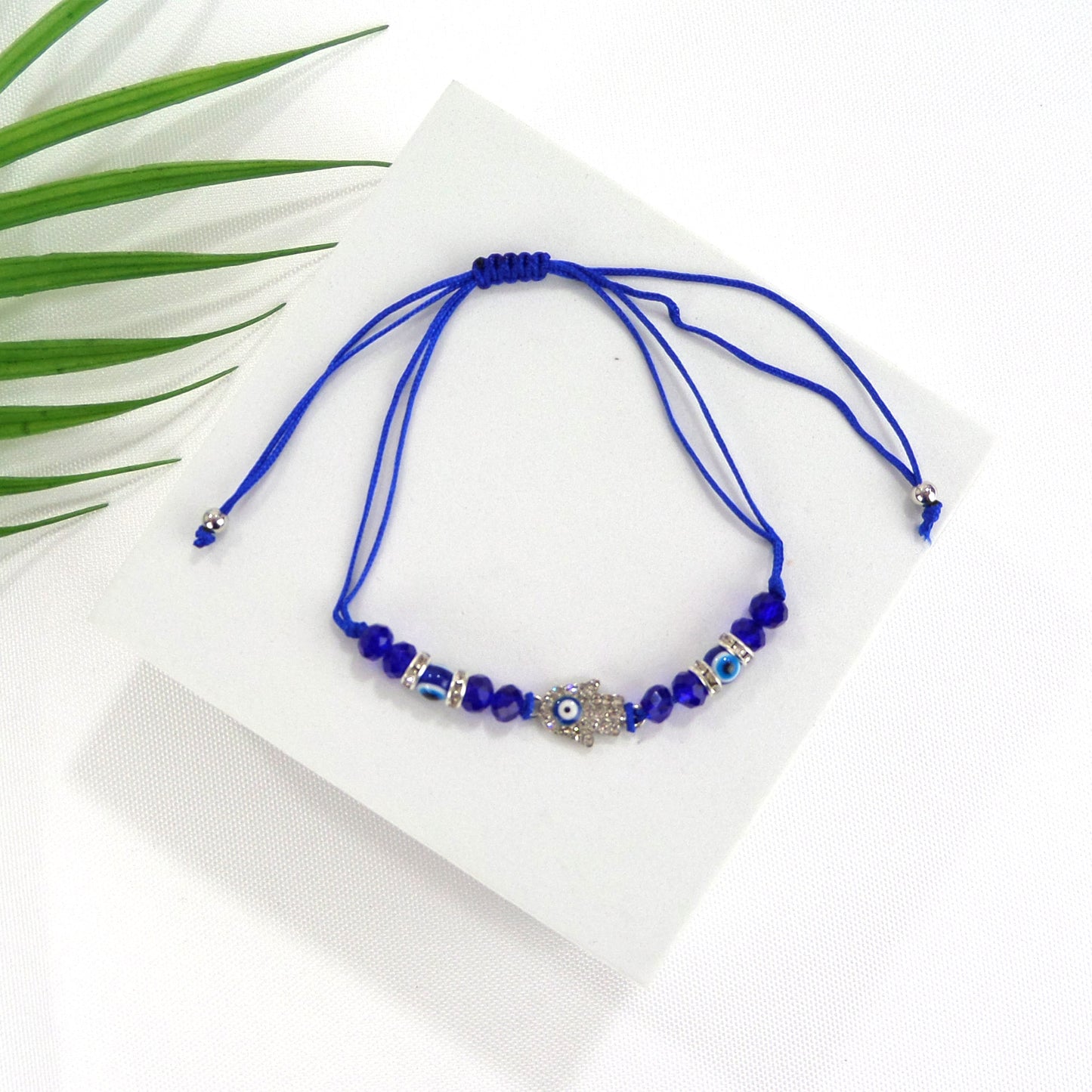 Bead Evil Eye Charm Adjustable Bracelet BR3724-4 (12PC)