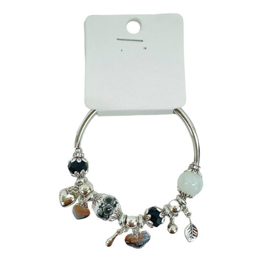 Heart Charm Stretch Bangle Bracelet BR4218-1 (12PC)