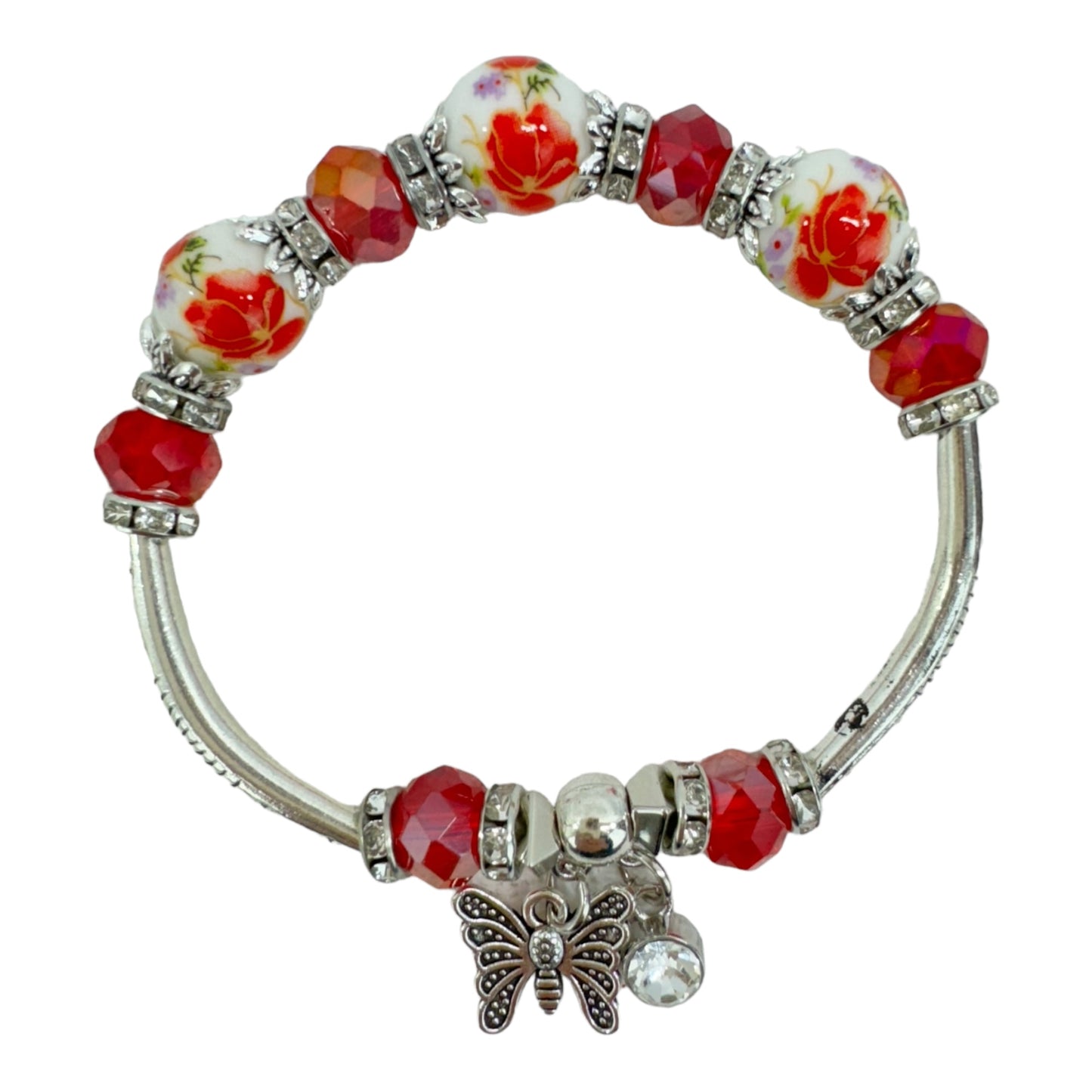 Multi Charm Stretch Bangle Bracelet BR4218-2 (12PC)