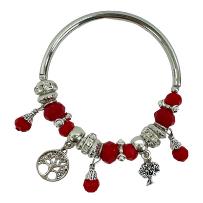 The Tree of Life Charm Stretch Bangle Bracelet BR4218-6 (12PC)