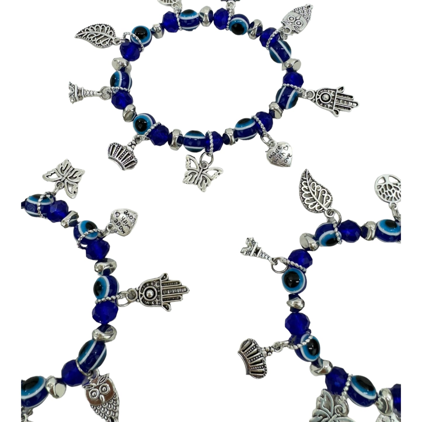 EVIL EYE MULTI CHARM BRACELET 4226-4 (12PC)