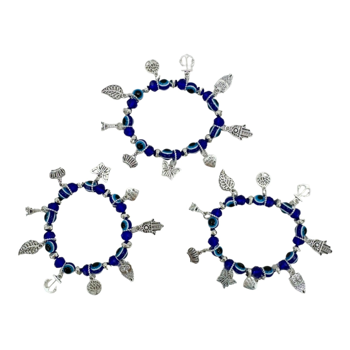 EVIL EYE MULTI CHARM BRACELET 4226-4 (12PC)