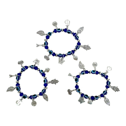 EVIL EYE MULTI CHARM BRACELET 4226-4 (12PC)