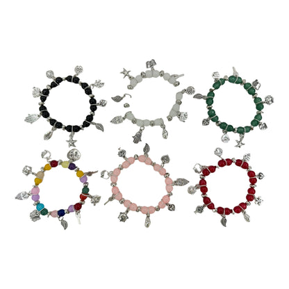 Natural Stone Multi Charm Bracelet BR4226-5 (12PC)