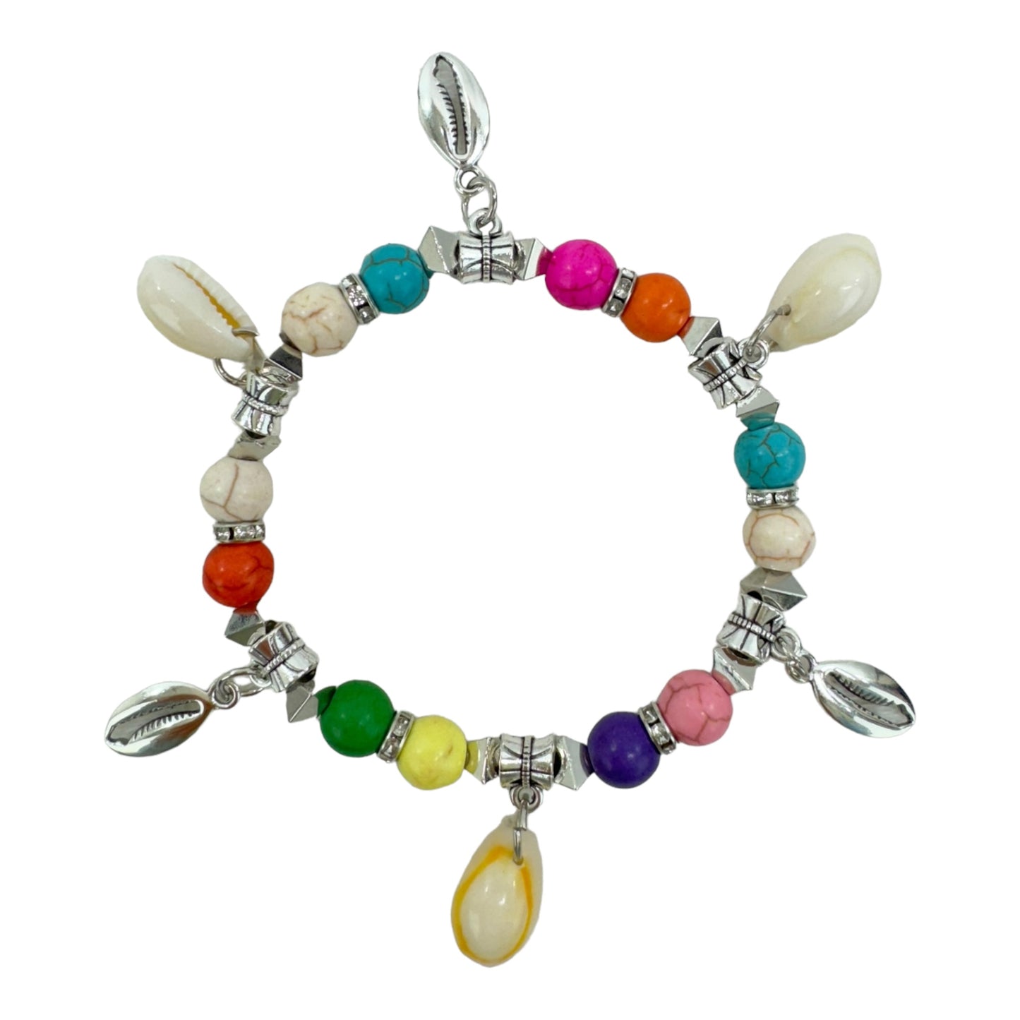 Natural Stone Shell Charm Bracelet BR4226-7 (12PC)