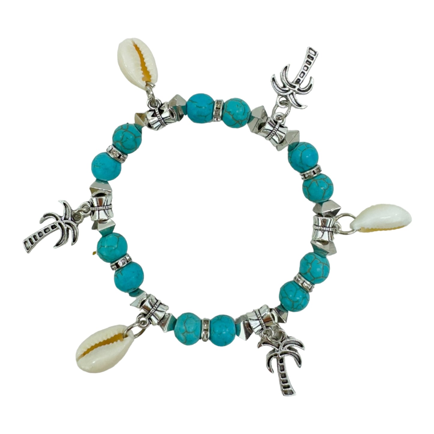 Natural Stone Shell Charm Bracelet BR4226-7 (12PC)