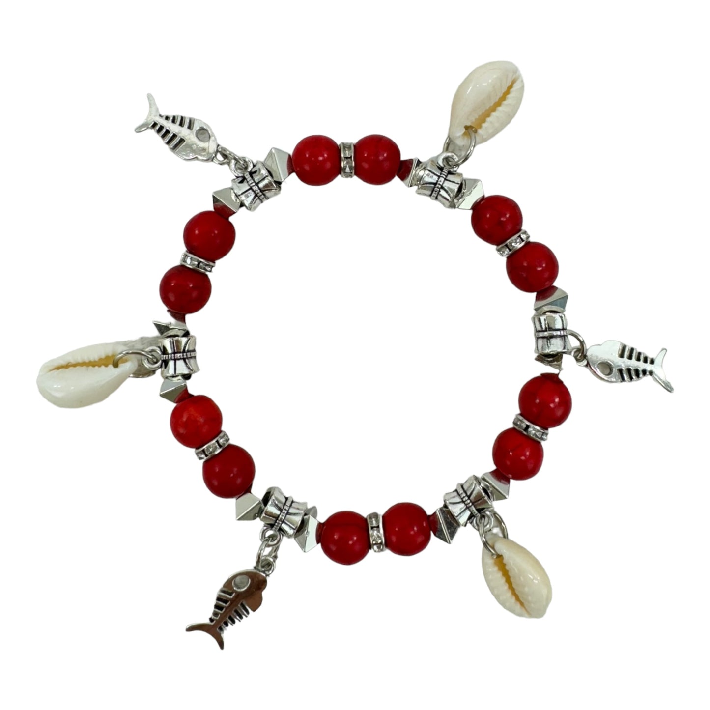 Natural Stone Shell Charm Bracelet BR4226-7 (12PC)