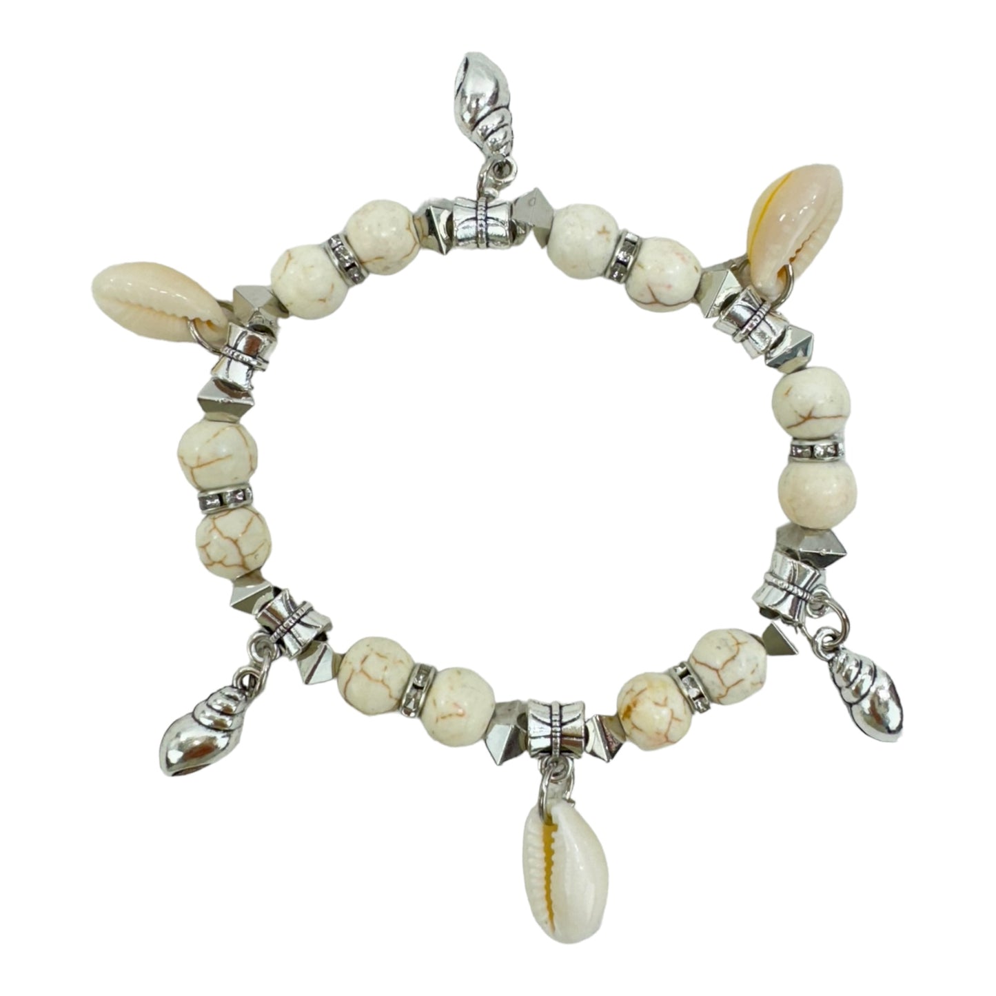 Natural Stone Shell Charm Bracelet BR4226-7 (12PC)