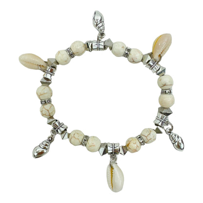 Natural Stone Shell Charm Bracelet BR4226-7 (12PC)
