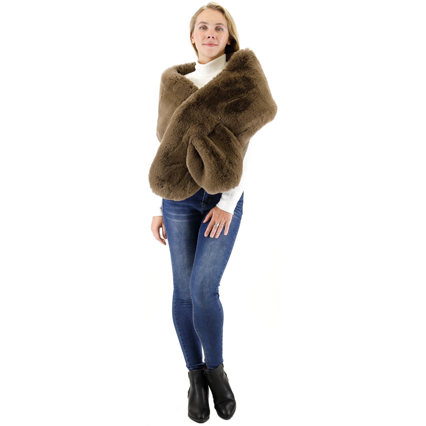 MINK FUR SHAWL WIDE P3735 (3PC)